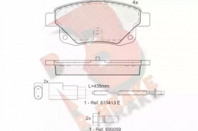 R BRAKE rb1794 -  Комплект тормозных колодок, дисковый тормоз